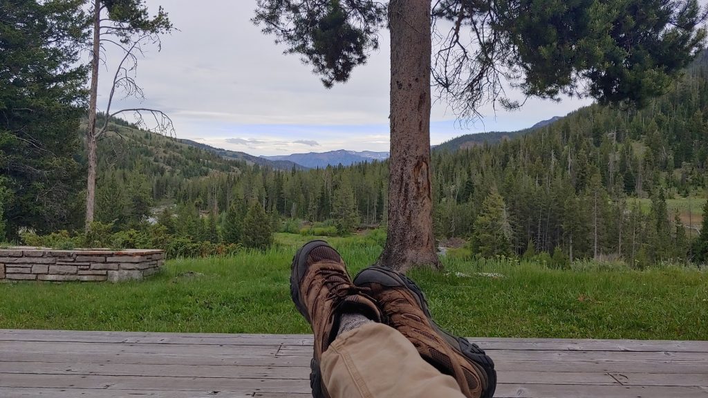 shoes and mountains